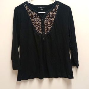 Croft & Barrow 3/4 Sleeve Top Size XL